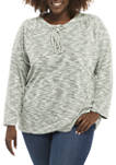 Plus Size Must Haves I Marled Slub Terry Scoop Neck Pullover