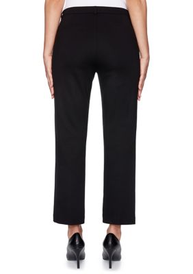 Ruby Rd Petite Paint The Town Red Flat Front Stretch Ponte Pants | belk