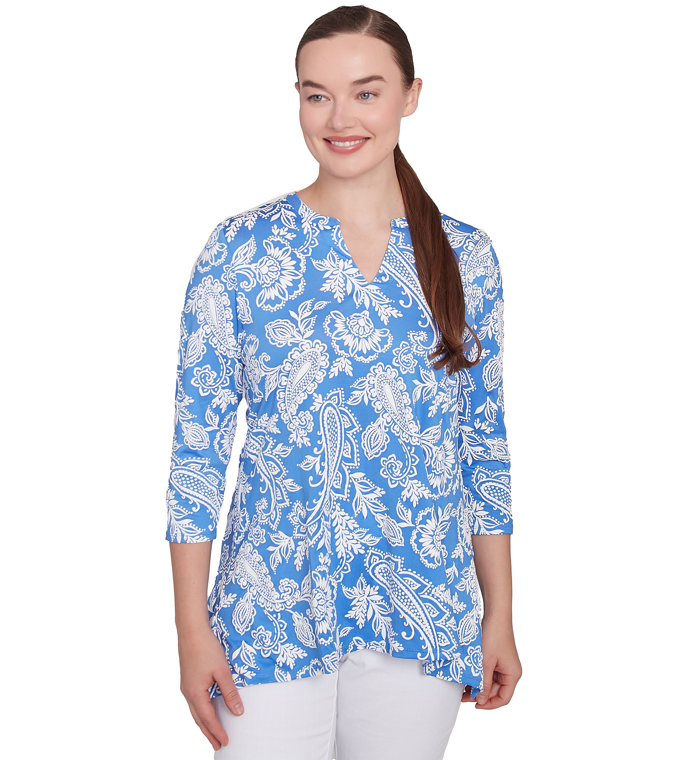 Jacobean Paisley Puff Print Top