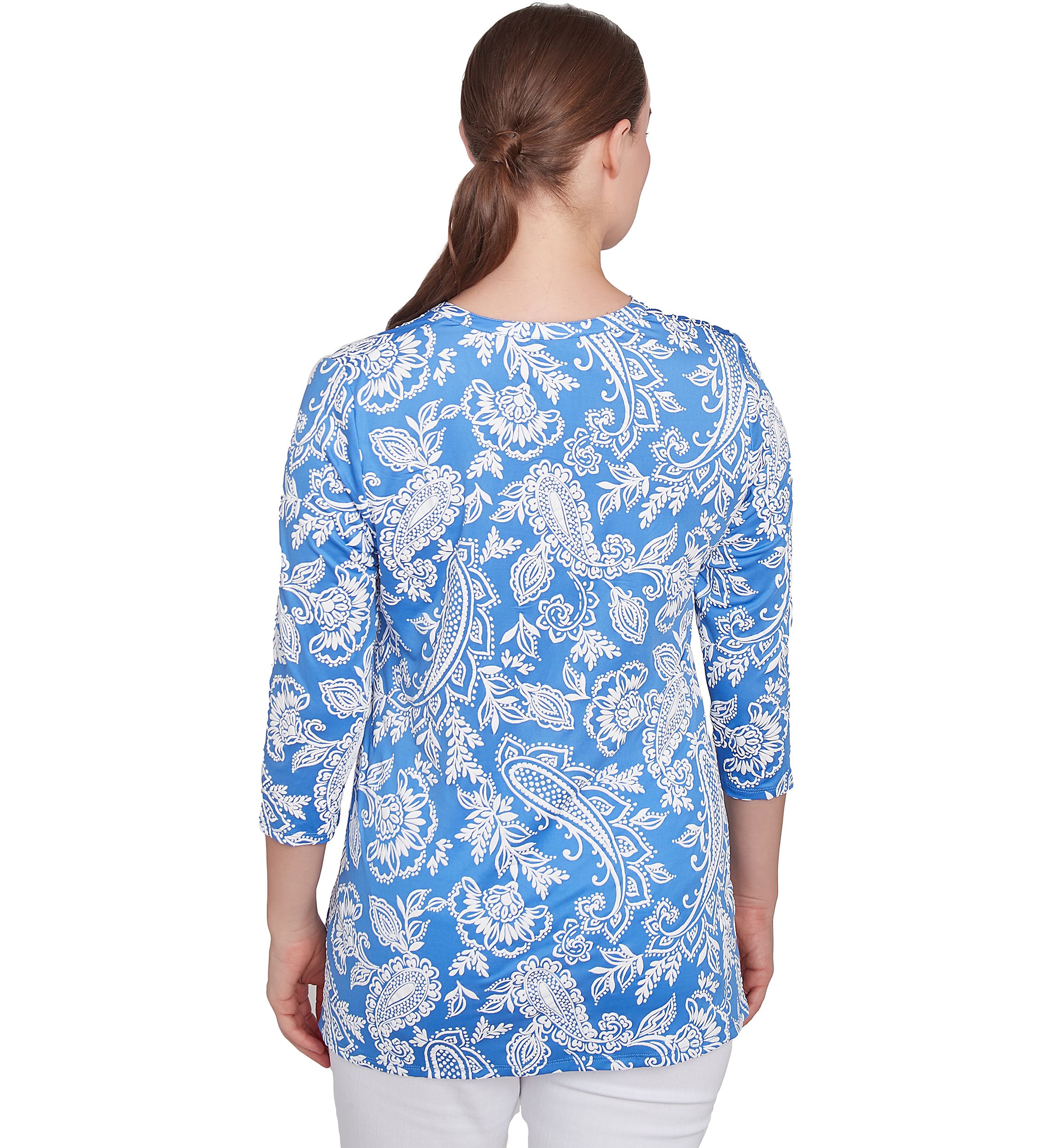 Jacobean Paisley Puff Print Top