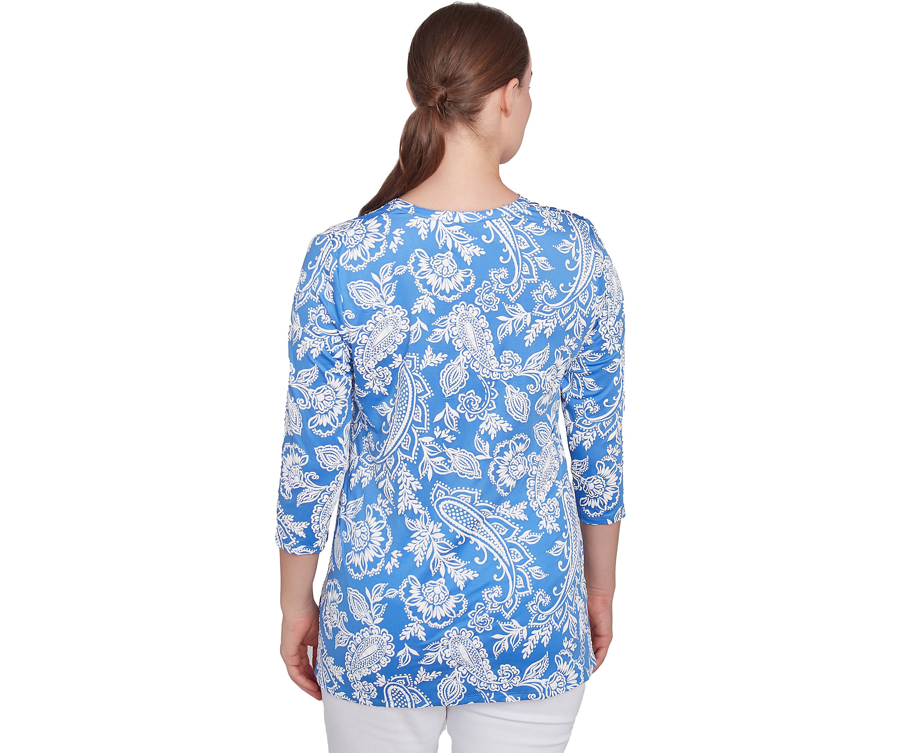 Jacobean Paisley Puff Print Top