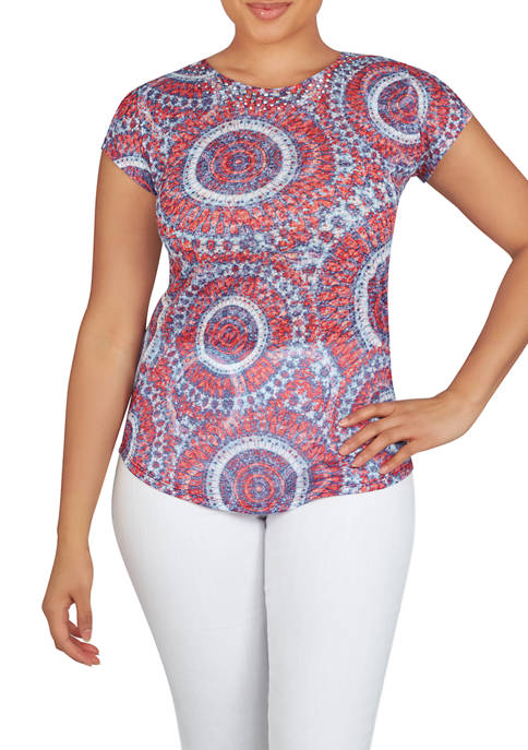 Ruby Rd Must Haves Embellished Kaleidoscope Top