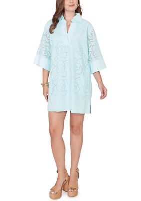 Ruby Rd Women's Eyelet Floral Shift Dress