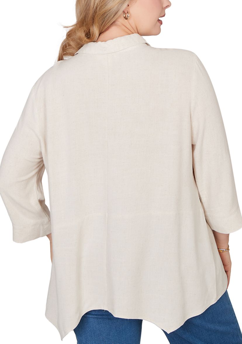 Ruby Rd Women's Floral Print Linen Tunic Top | Belk
