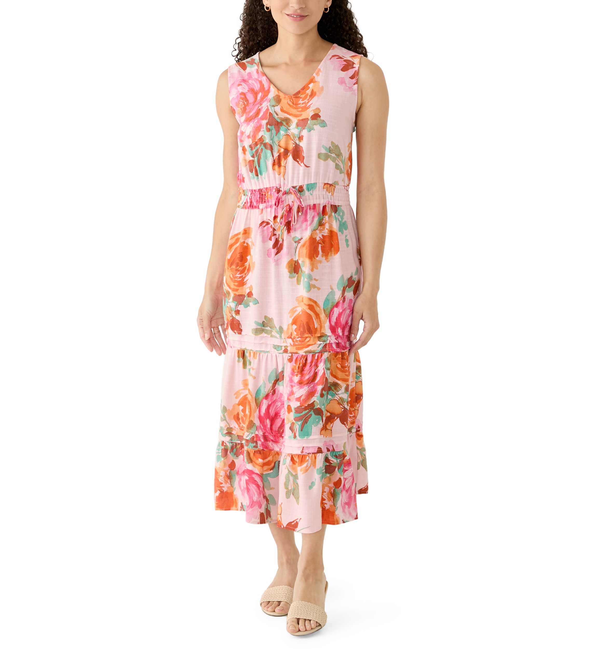 belk petite maxi dresses MSK Petite Tie Waist Print Maxi Dress