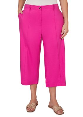 Ruby Rd Women's Plus Size Stretch Wide Leg Capri Pants