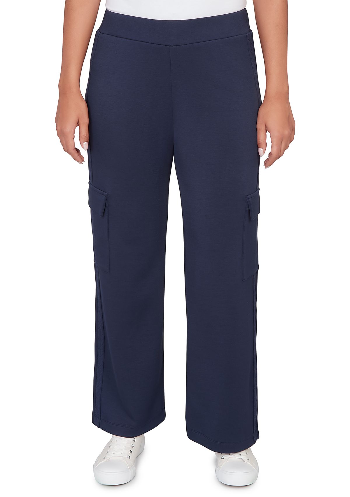 Womens Luxe Knit Cargo Ankle Pants