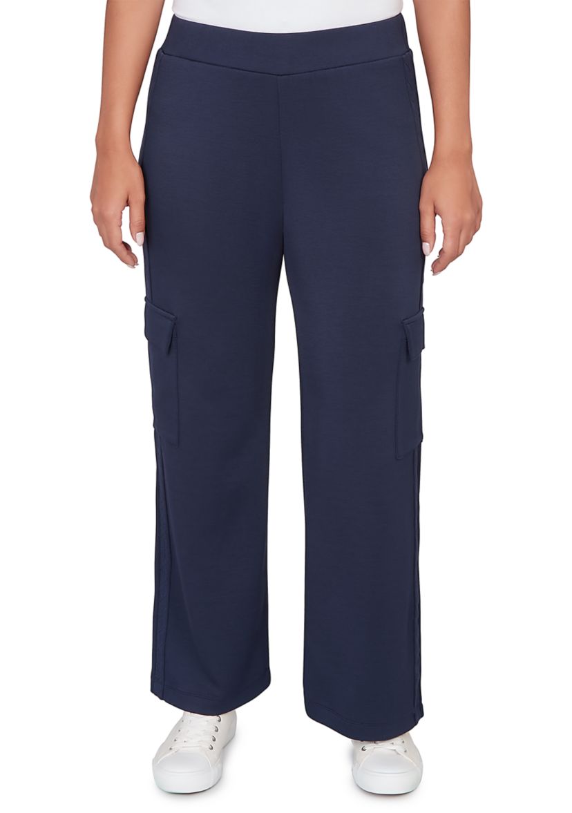 Womens Luxe Knit Cargo Ankle Pants