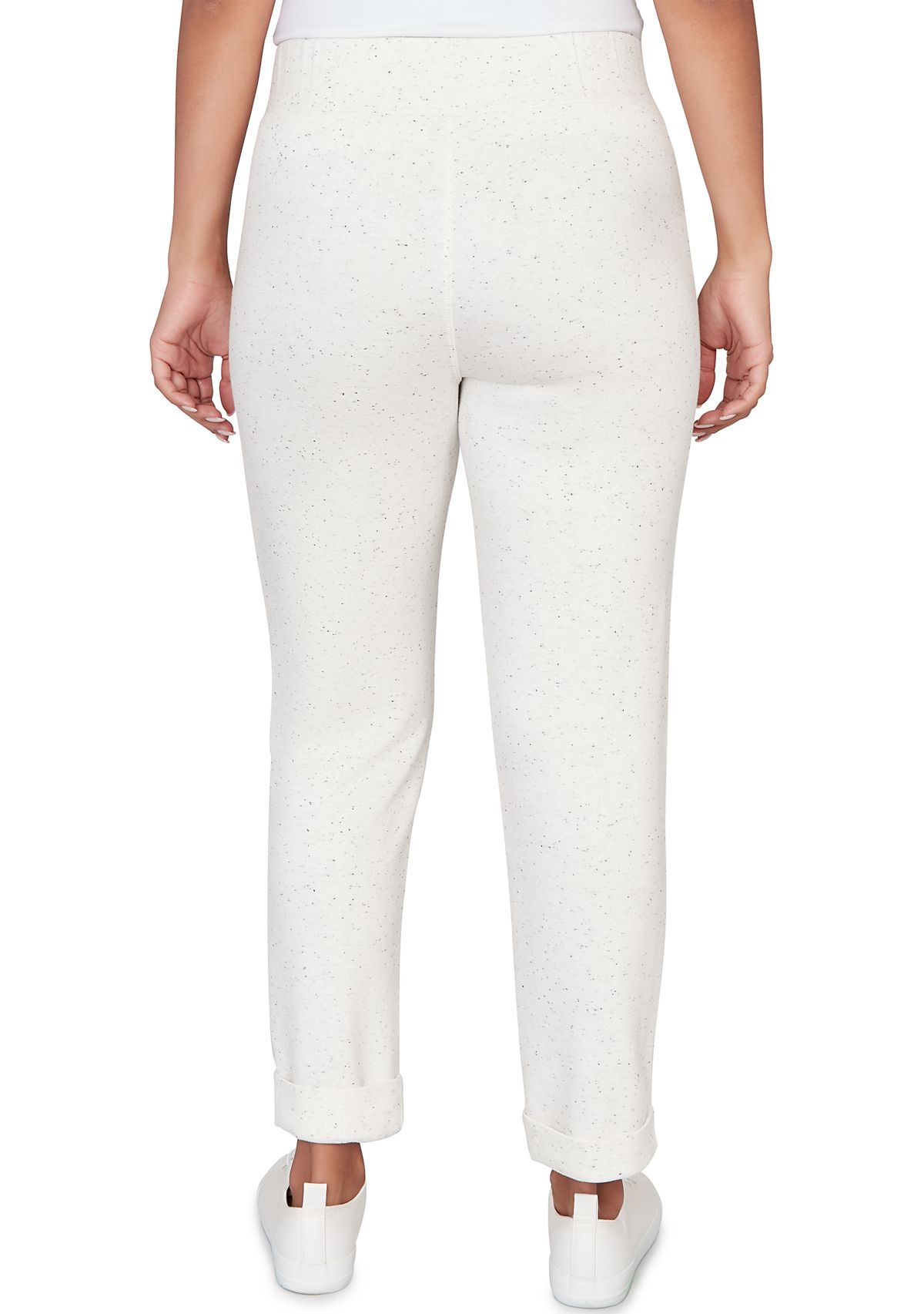 Womens Ultra Soft Knit Cuffed Ankle Pants