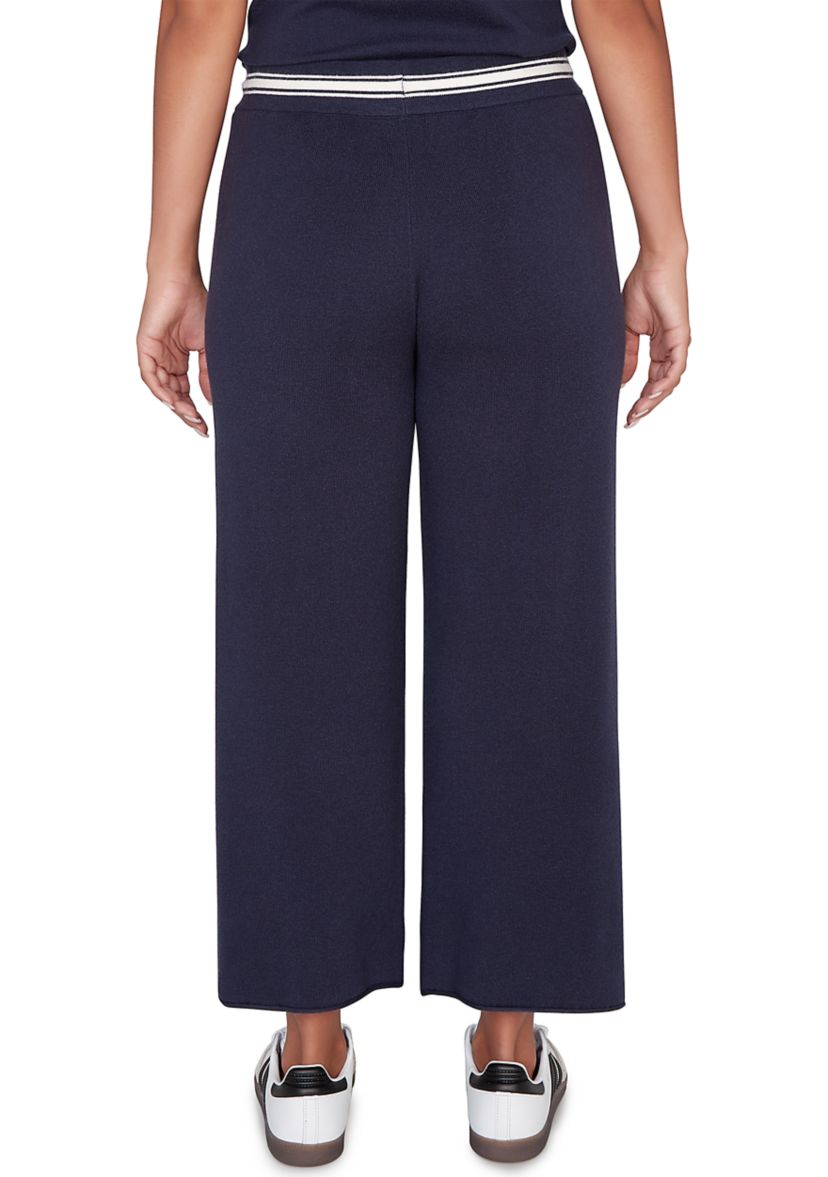 Womens Wide Leg Cropped Lounge Pants