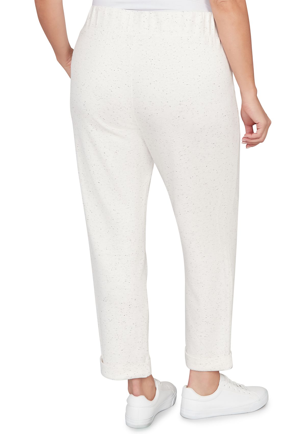 Womens Ultra Soft Knit Cuffed Ankle Pants