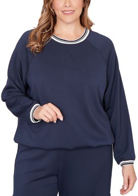 Ruby Rd Women's Plus Size Ultra Knit Bubble Hem Pullover Top