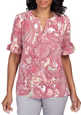 Women's Swirl Paisley Print Top