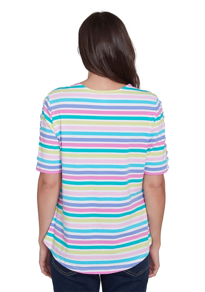 Womens Oasis Stripe Ladder Sleeve T-Shirt