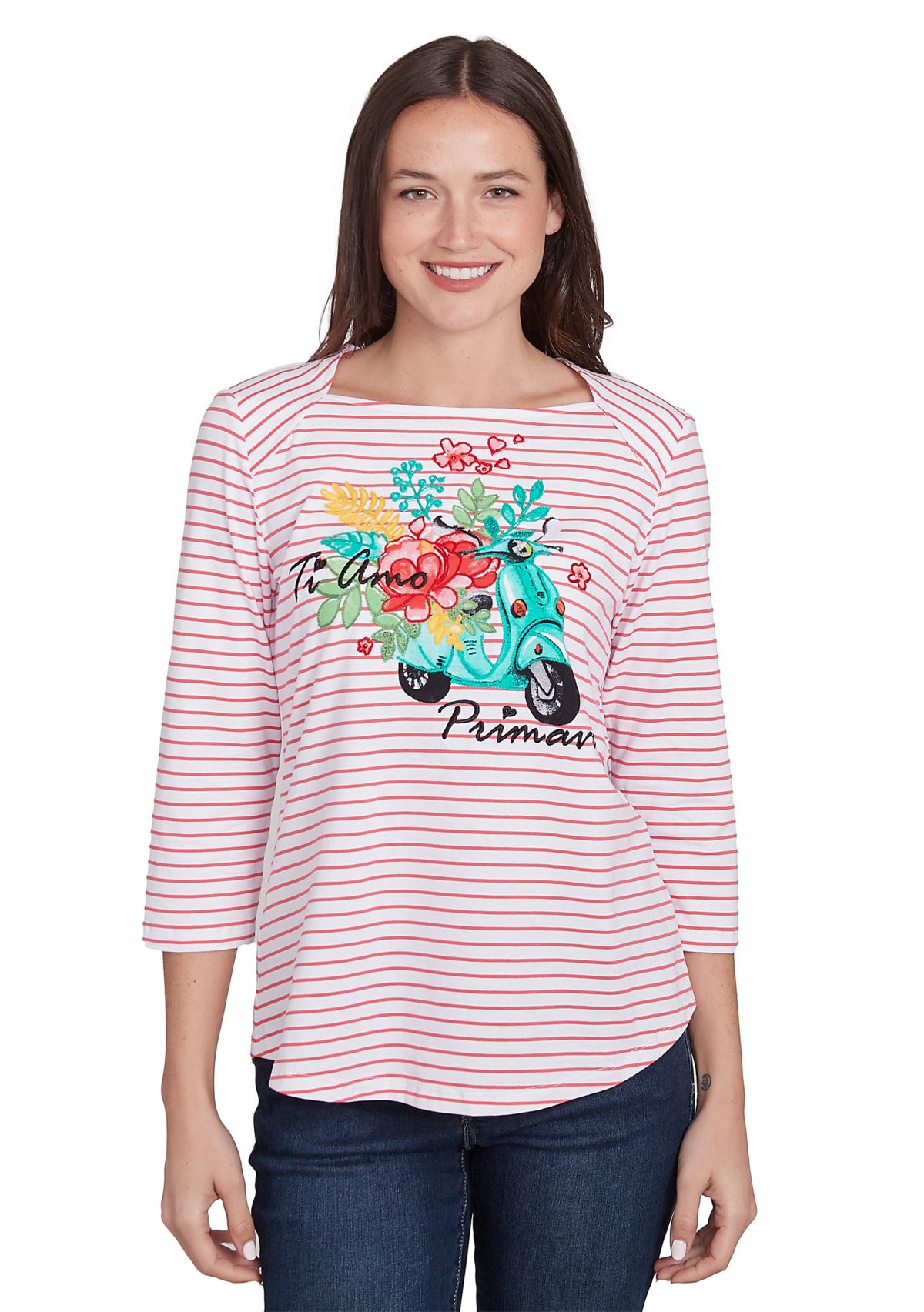Womens Embroidered Ti Amo T-Shirt