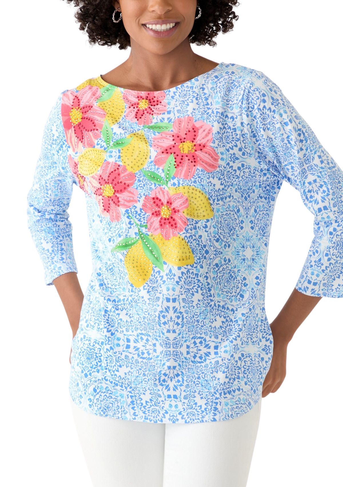 Womens Medallion Bold Floral T-Shirt
