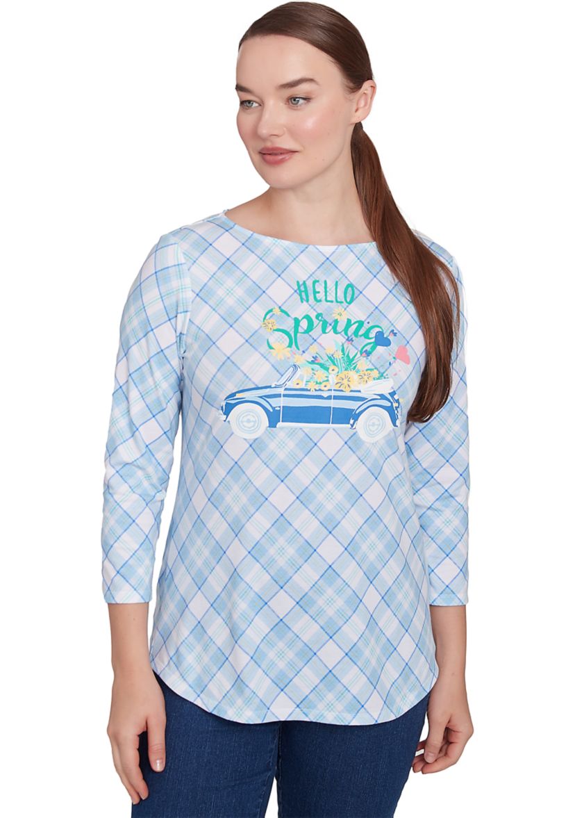 Womens Hello Spring Paid Vintage T-Shirt