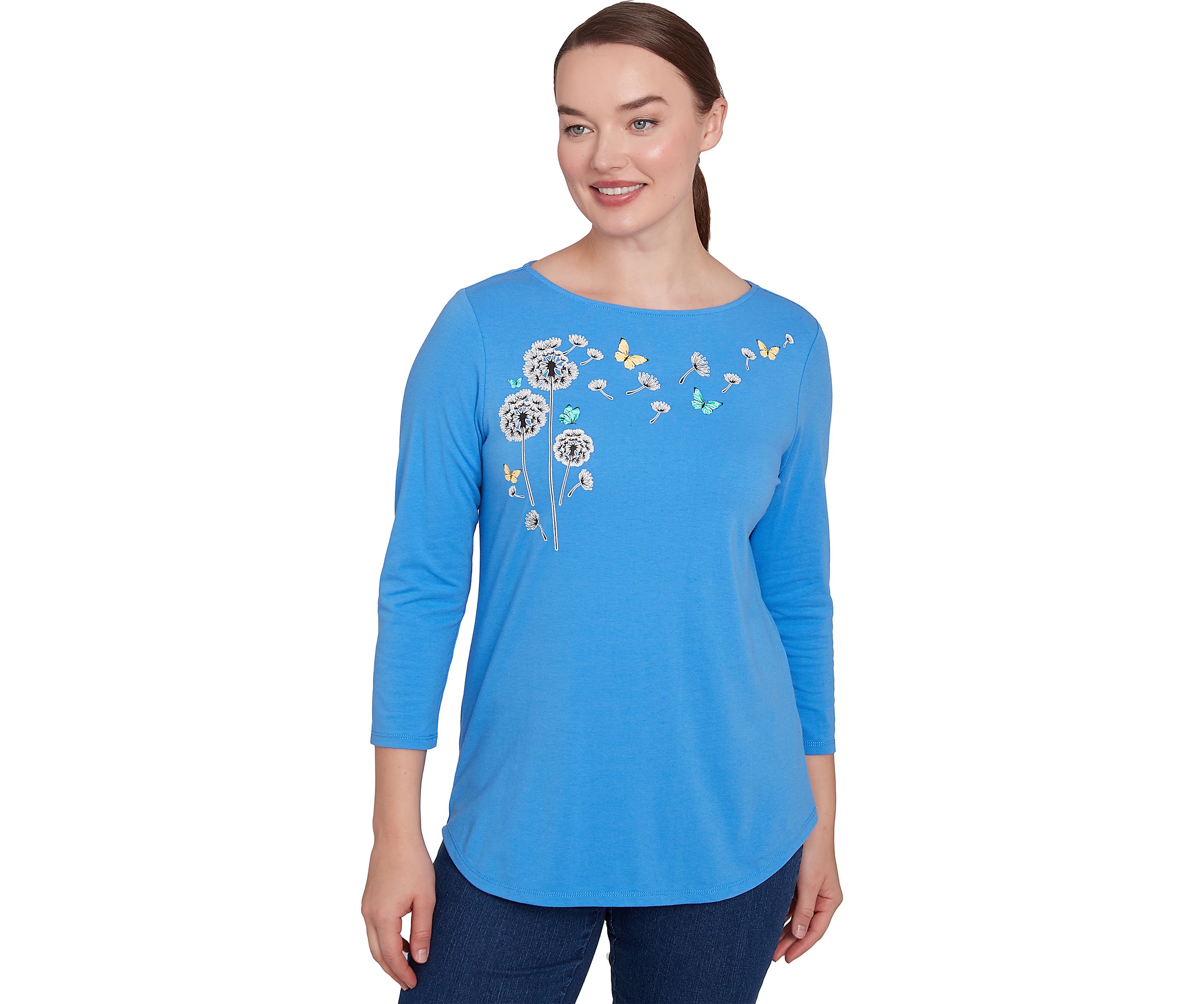 Womens Boat Neck Spring Dandelion Solid Knit Top