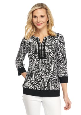 Ruby Rd Modern Tribe Printed Knit Top | belk