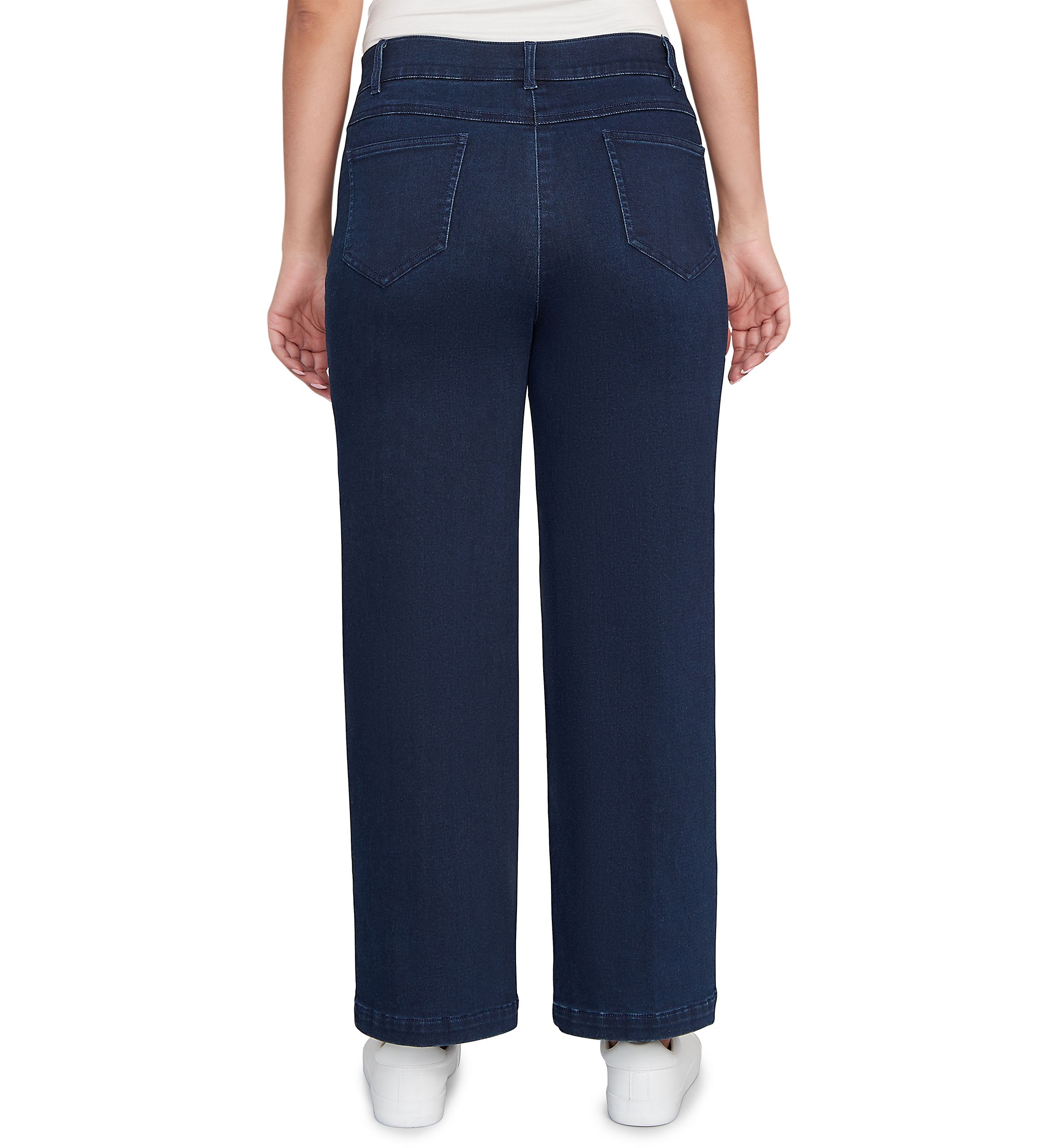 Womens Terry Denim Wide Leg Jeans