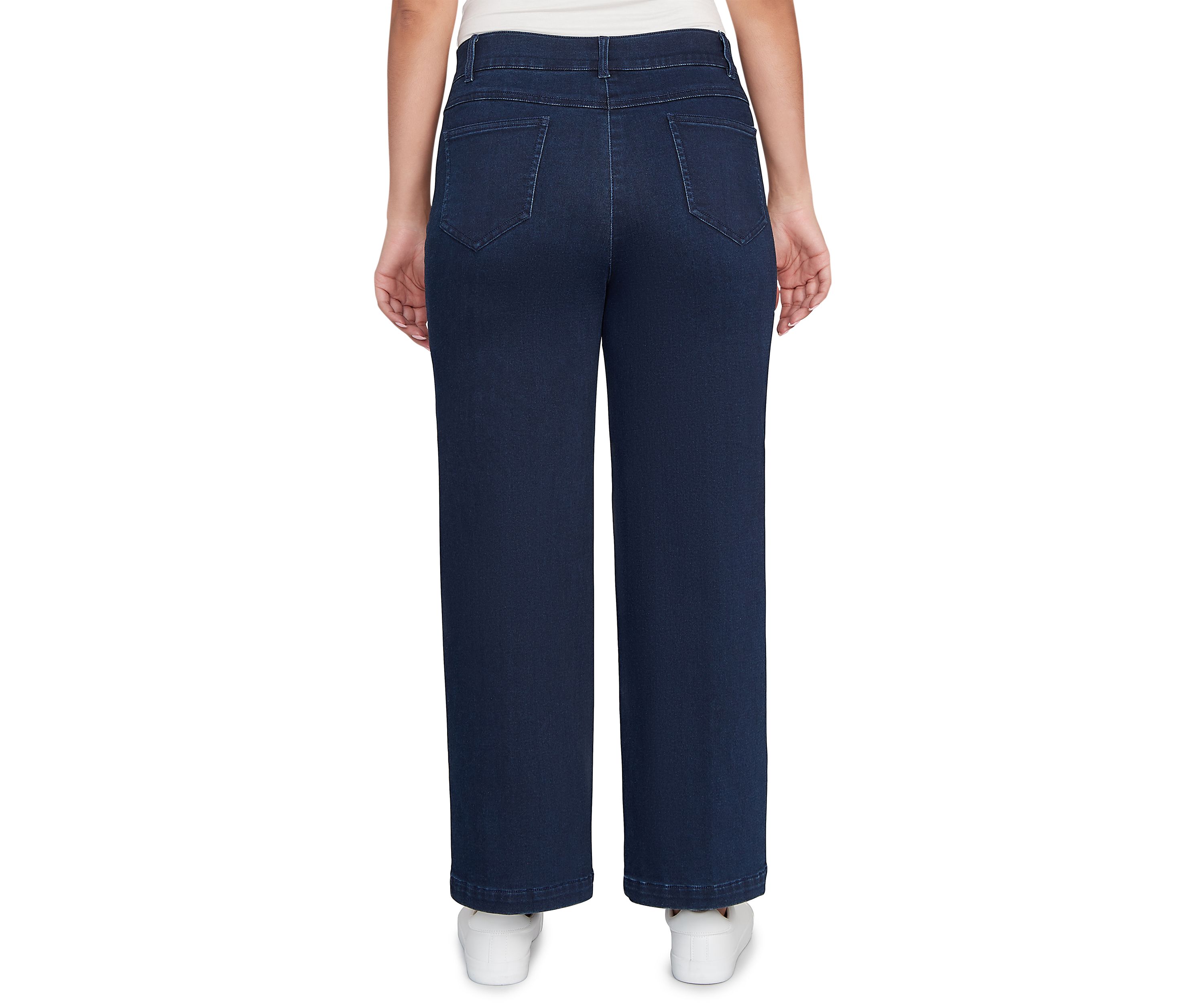 Womens Terry Denim Wide Leg Jeans