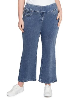 Ruby Rd Women's Plus Size Full Fashion Terry Denim Pants, 16 W