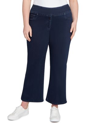 Ruby Rd Women's Plus Size Full Fashion Terry Denim Pants
