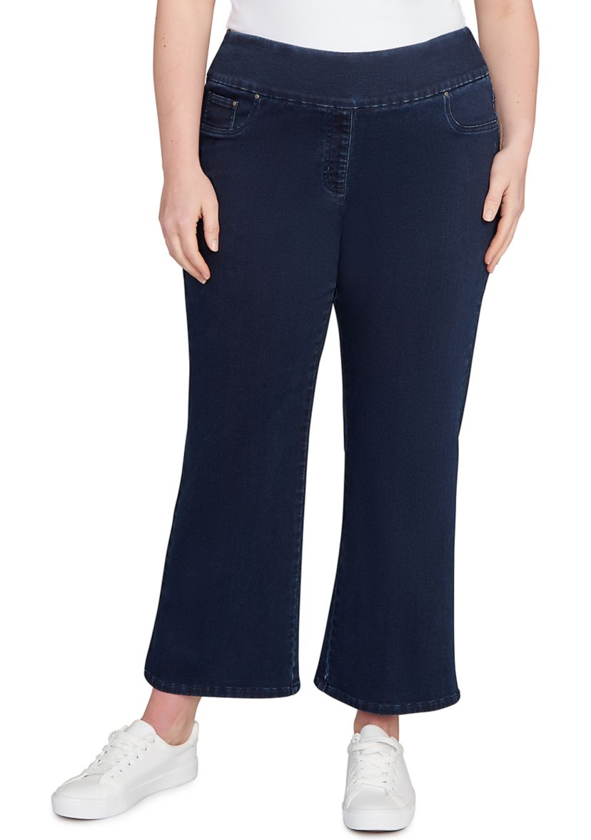 Plus Size Full Fashion Terry Denim Pants