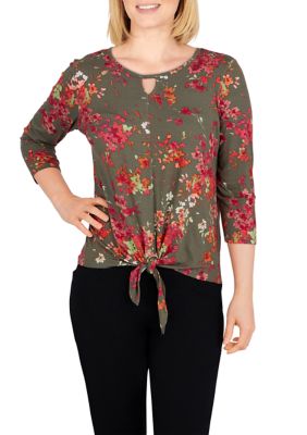 Women's Must Haves Jersey Knit Floral Tie Top