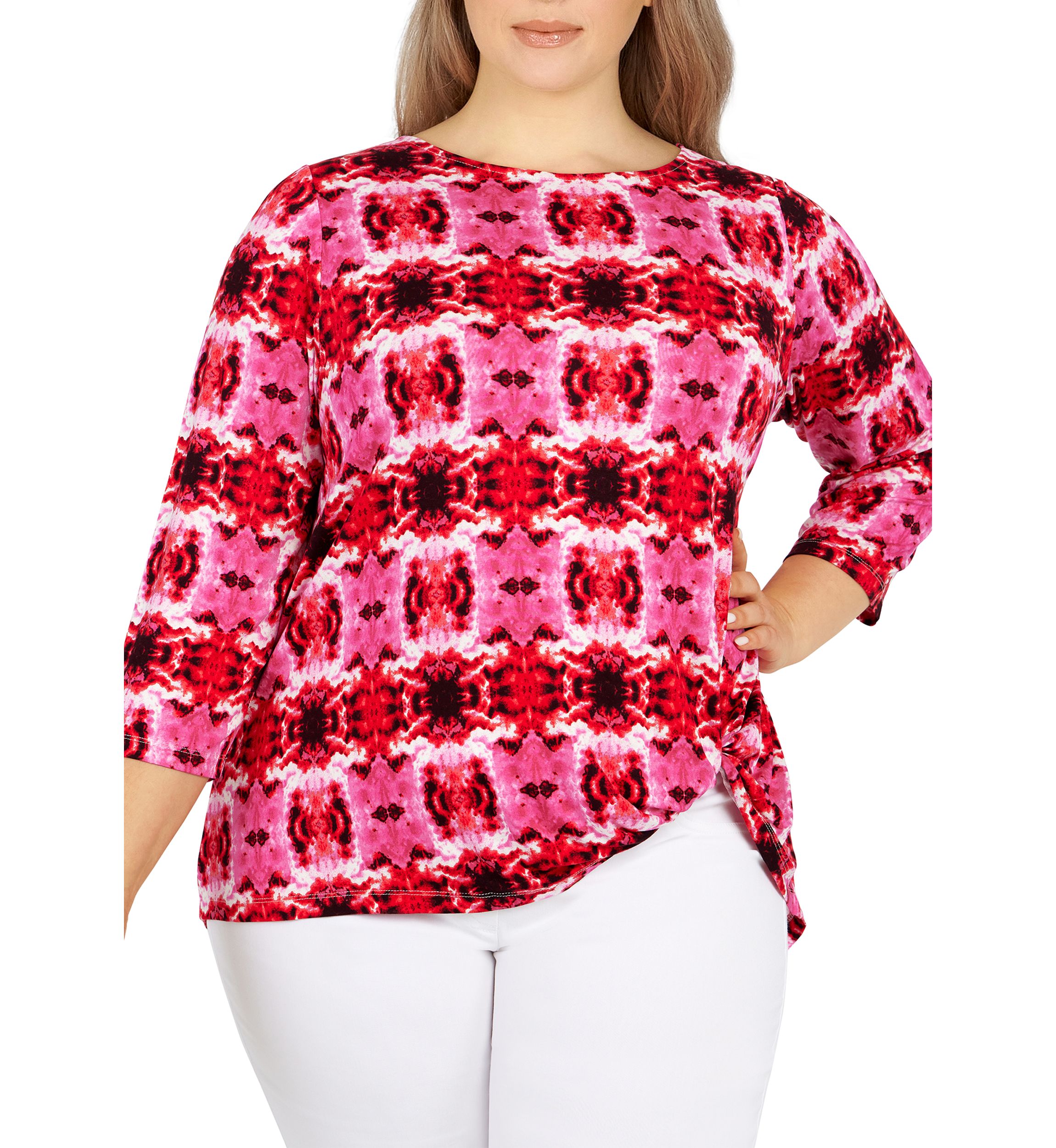 Plus Size Tie Dye Twist Top