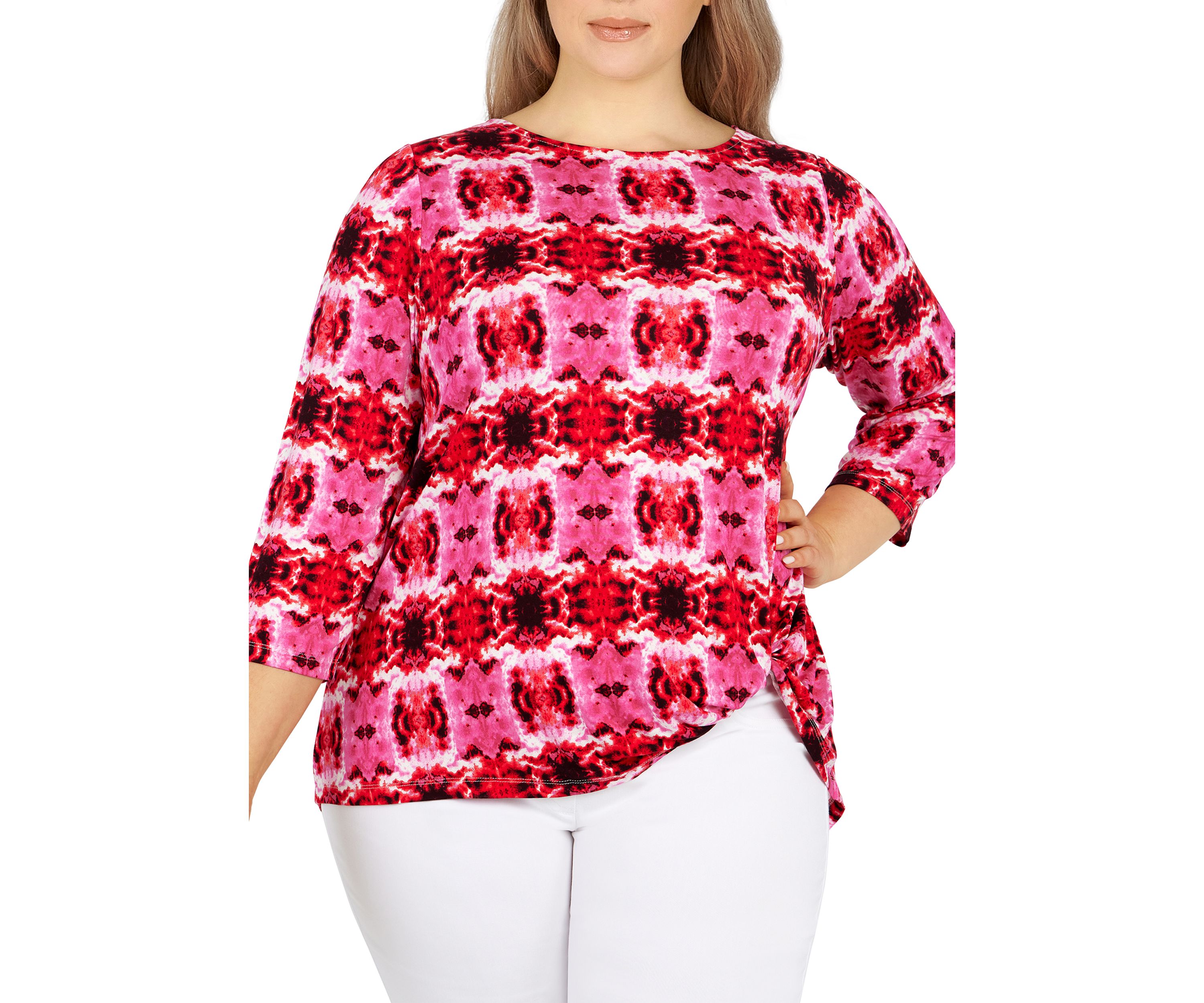 Plus Size Tie Dye Twist Top
