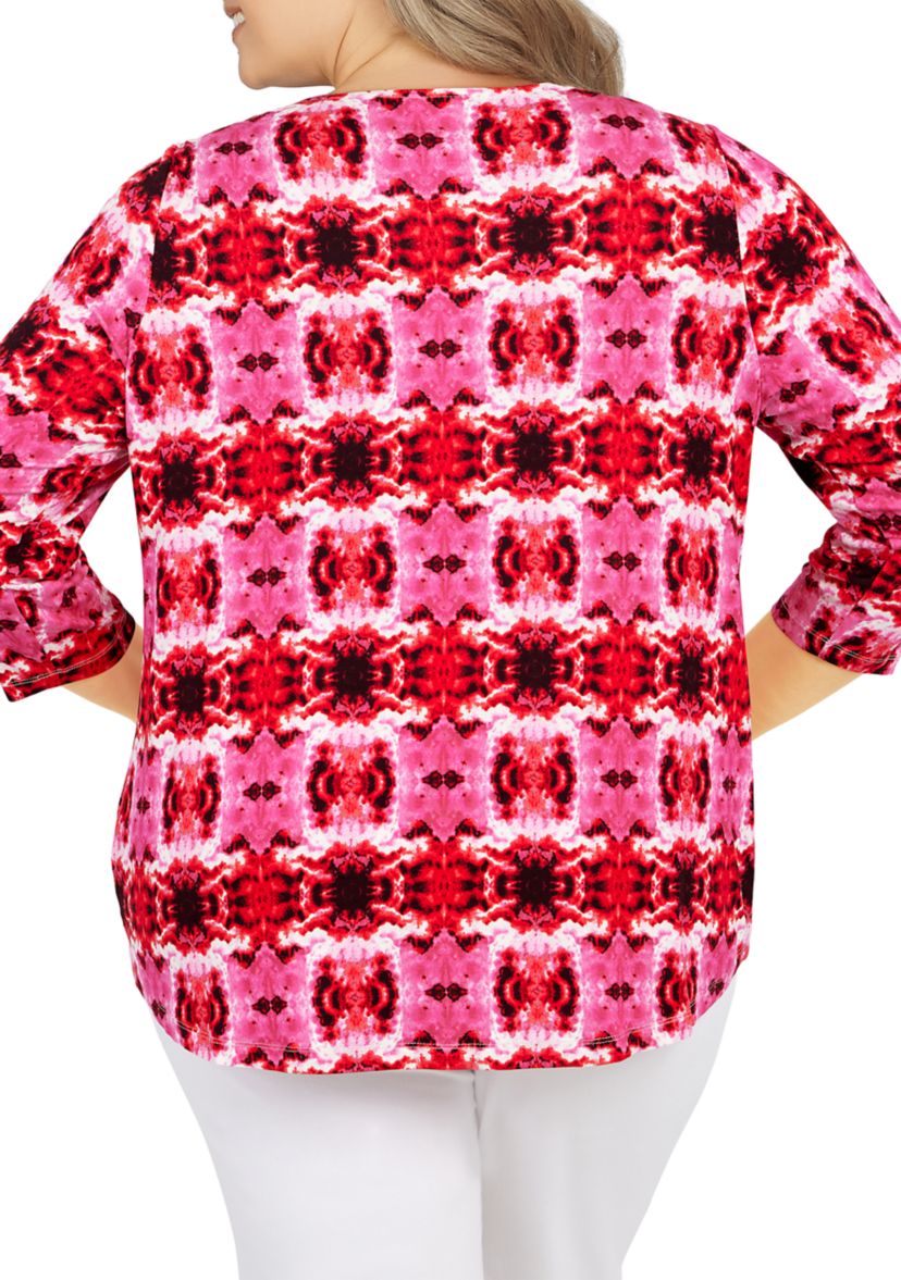Plus Size Tie Dye Twist Top