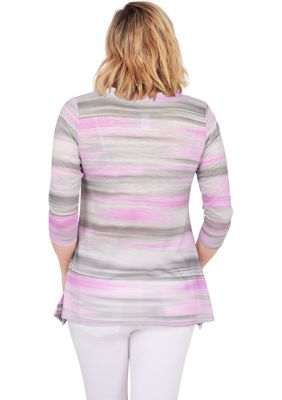 Plus Sunset Stripe Top