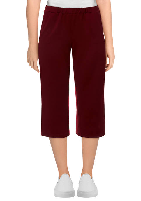 Ruby Rd Petite Comfort Zone Solid Pull-On Wide-Leg