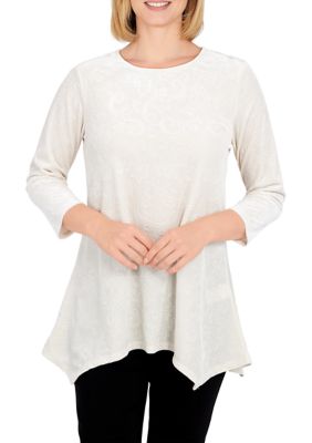 Women's Scroll Velour Top