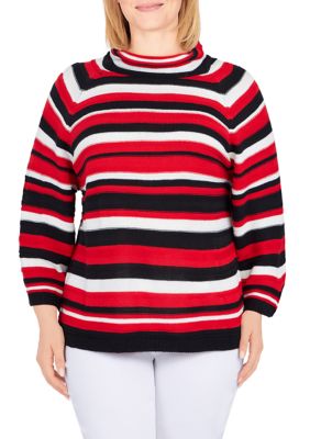 Women's Cowl Neck Stripe Sweater