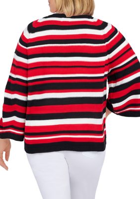 Women's Cowl Neck Stripe Sweater