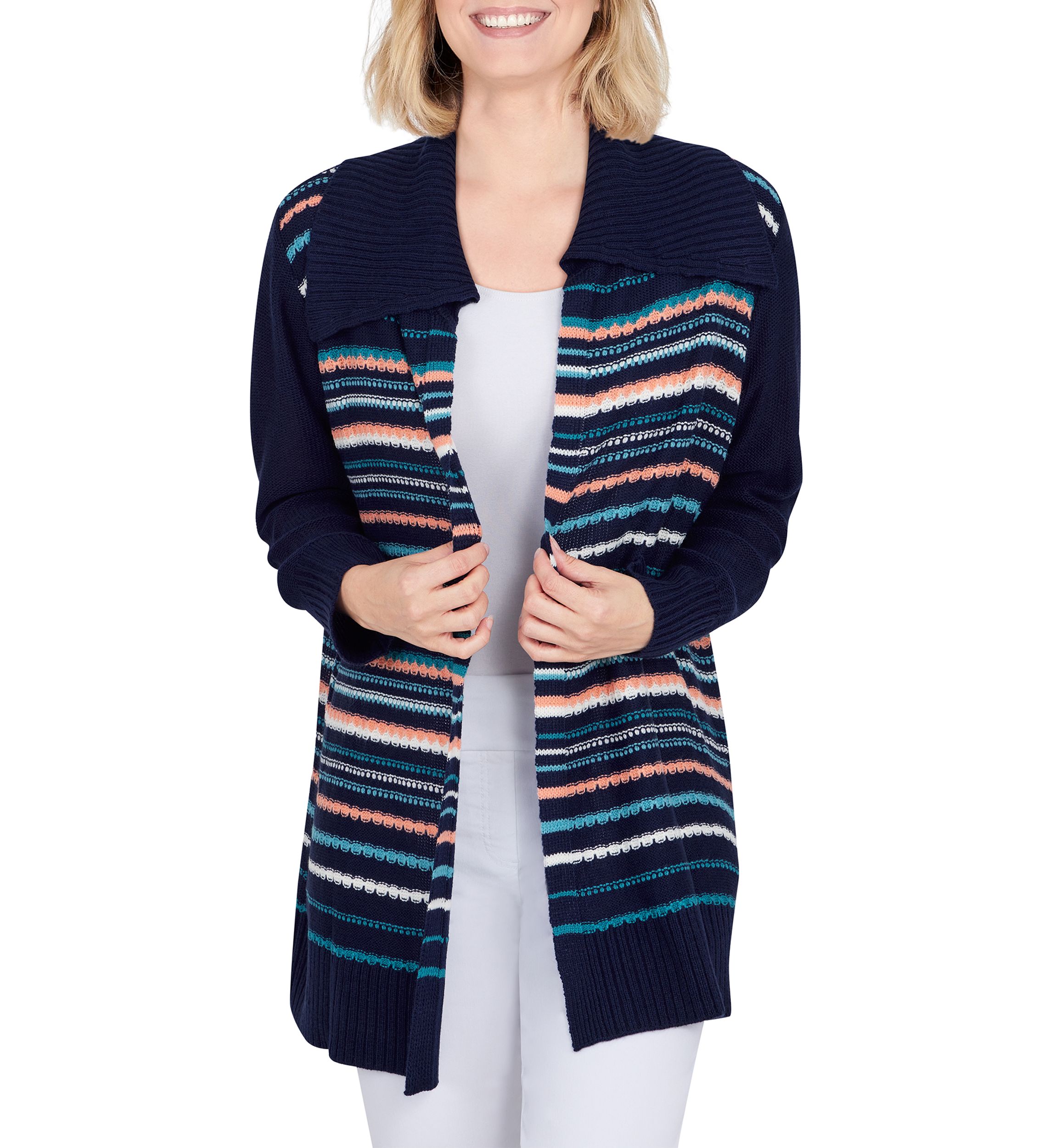 Womens Multi Stripe Cardigan