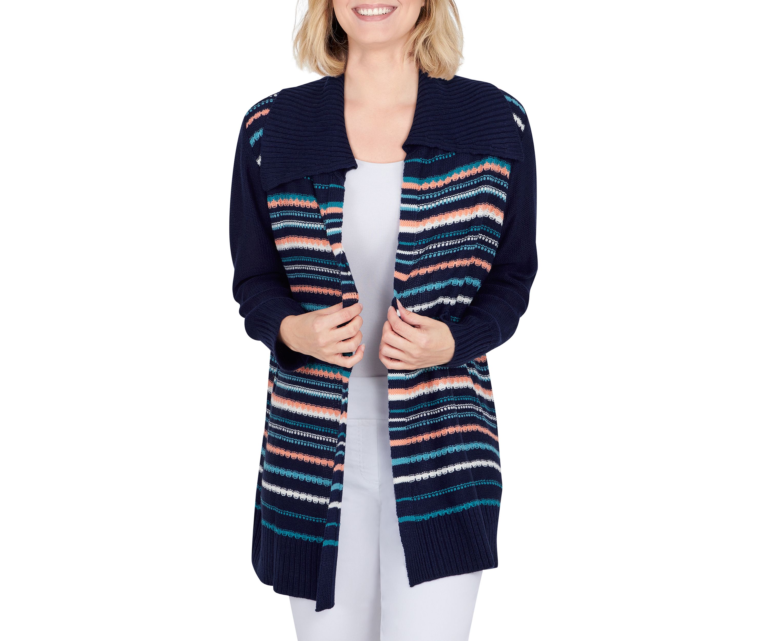 Womens Multi Stripe Cardigan