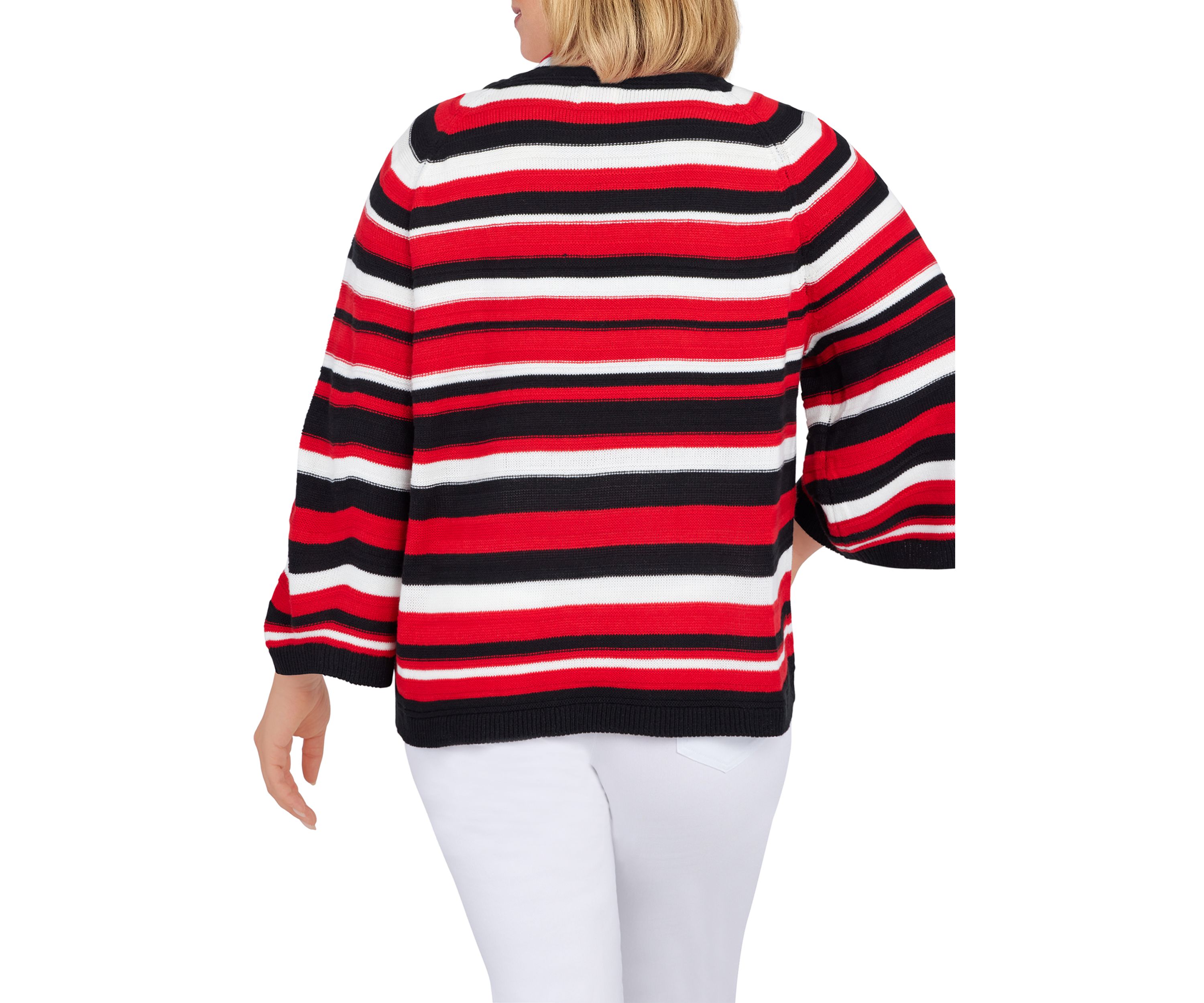 Petite Cowl Neck Stripe Sweater
