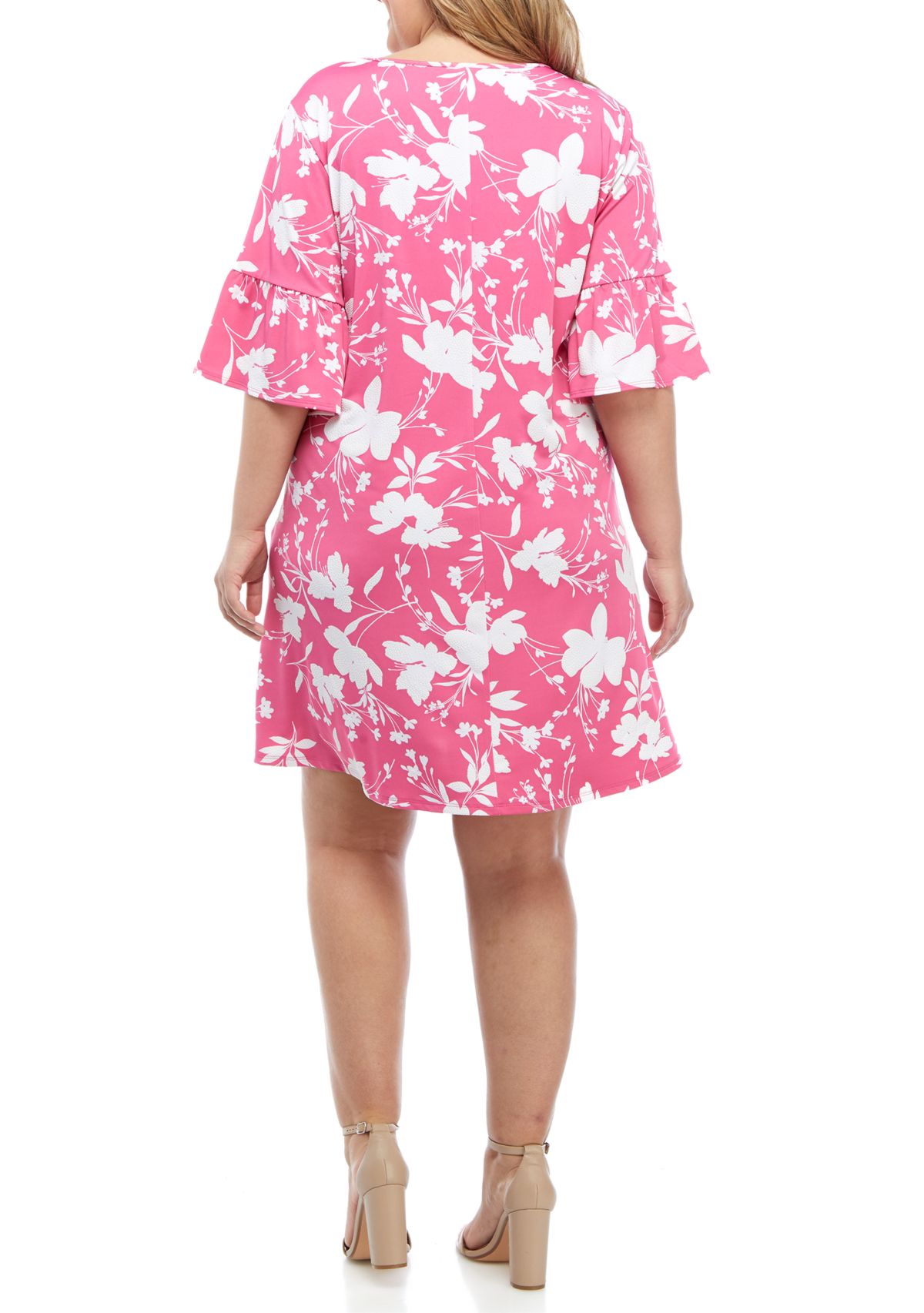 Plus Size Wildflower Puff Printed Dress