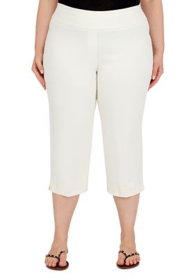 Ruby Rd. Plus Size Solid Ponte Straight Leg Pull-On Pants