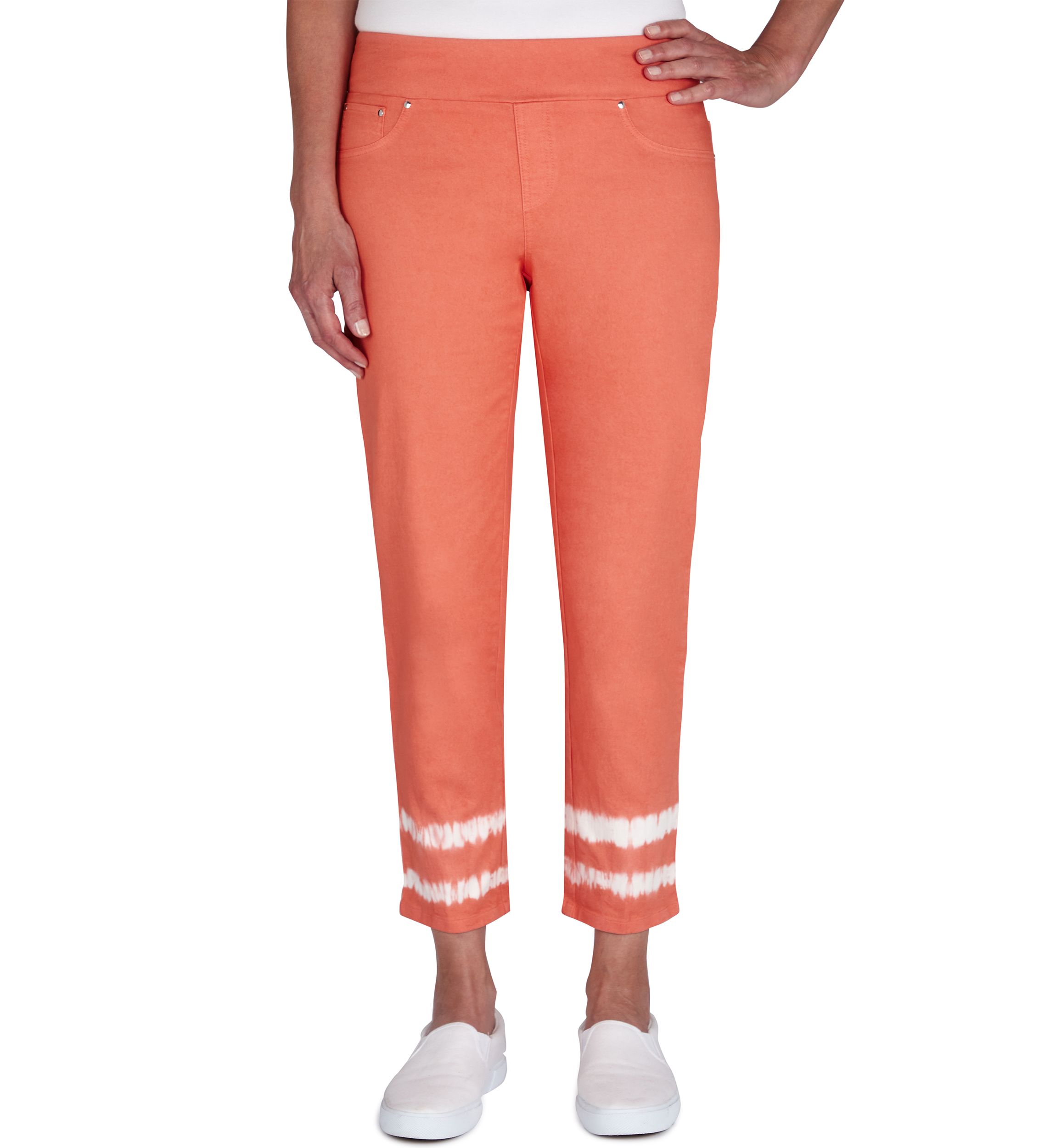 Petite Pull-On Mid-Rise Colored Denim Pants