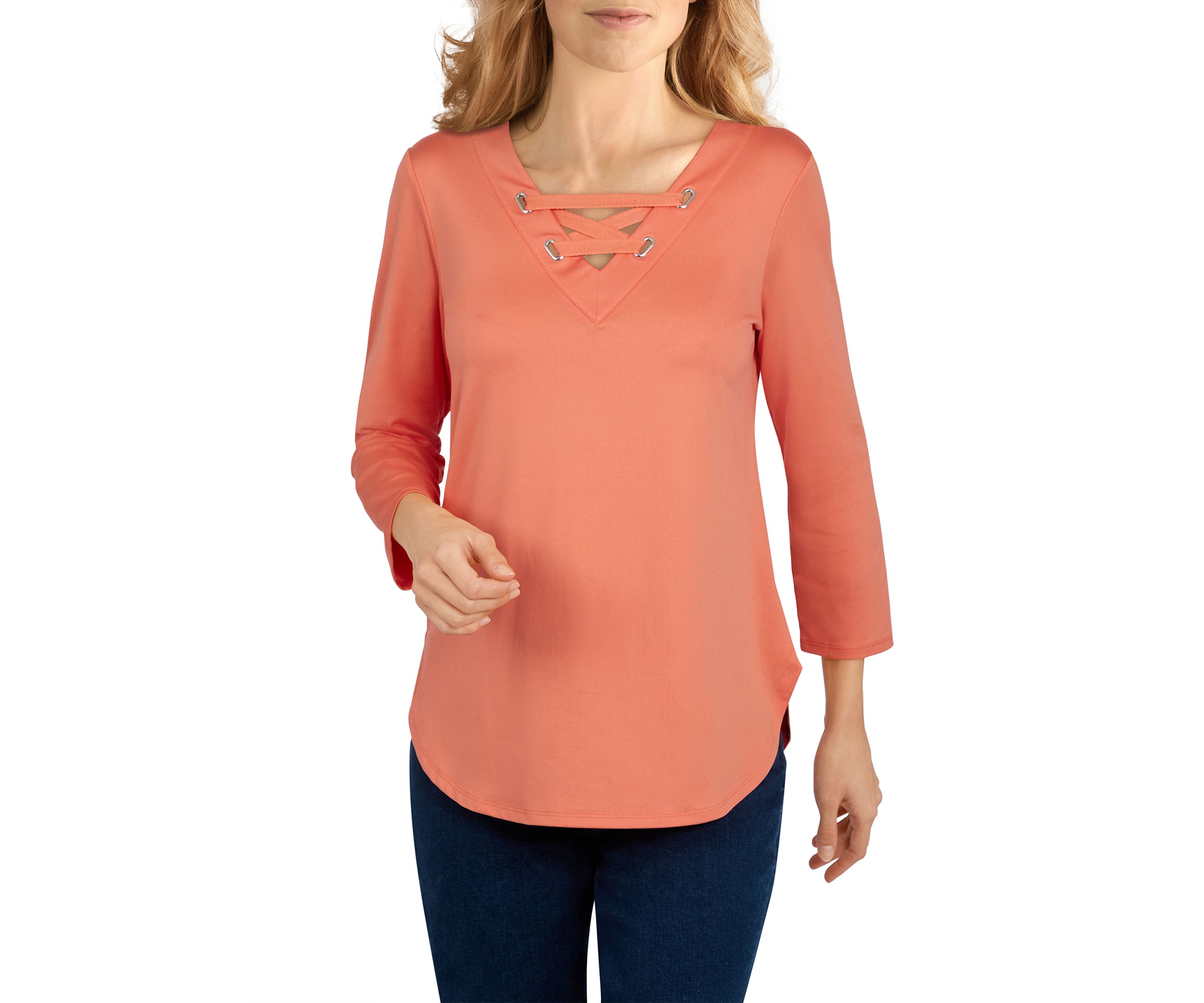 Petite Peached Stretch Jersey Top
