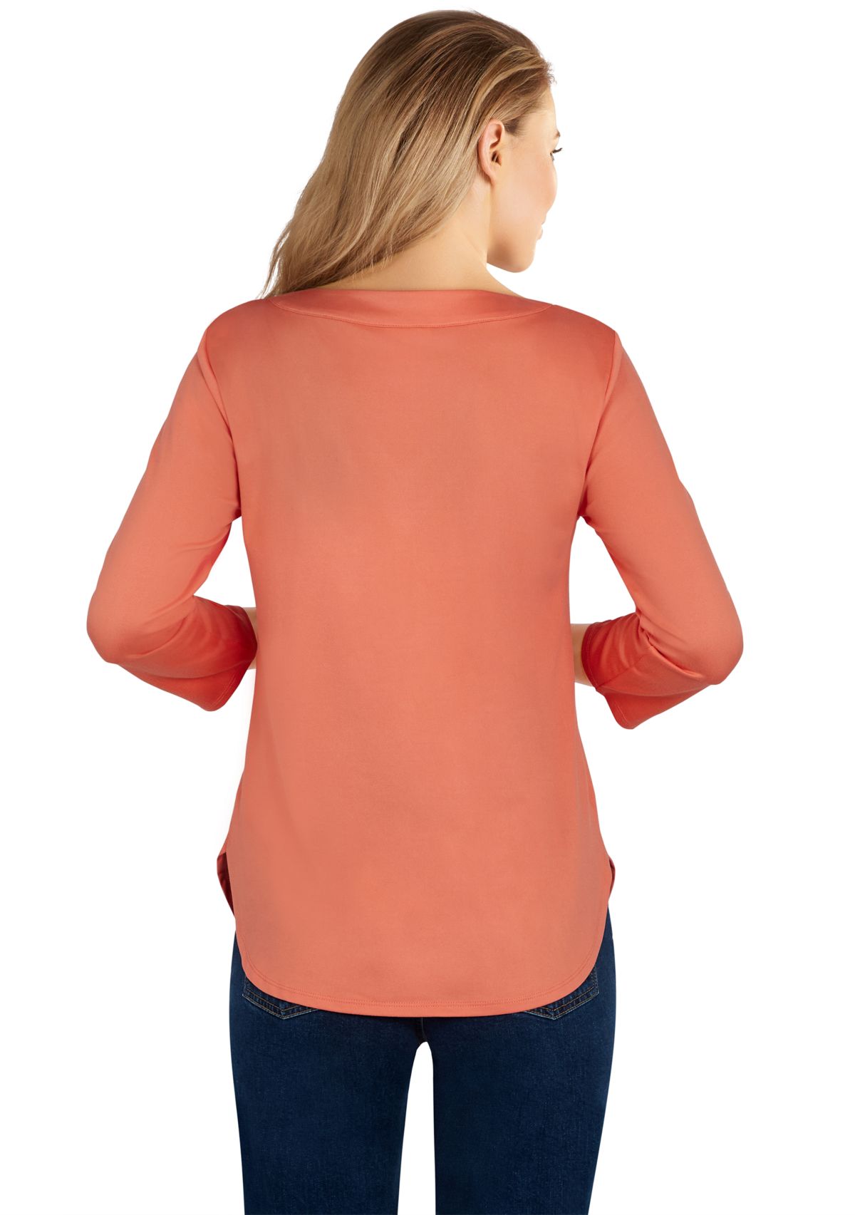 Petite Peached Stretch Jersey Top