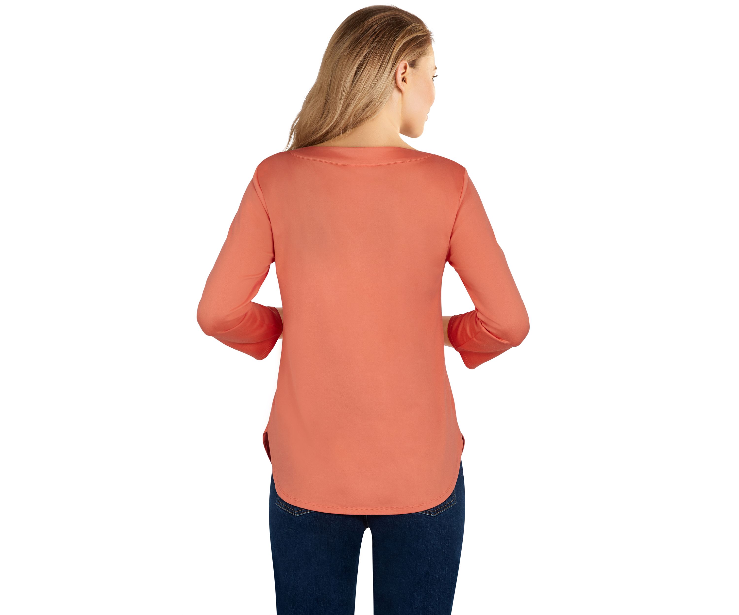 Petite Peached Stretch Jersey Top