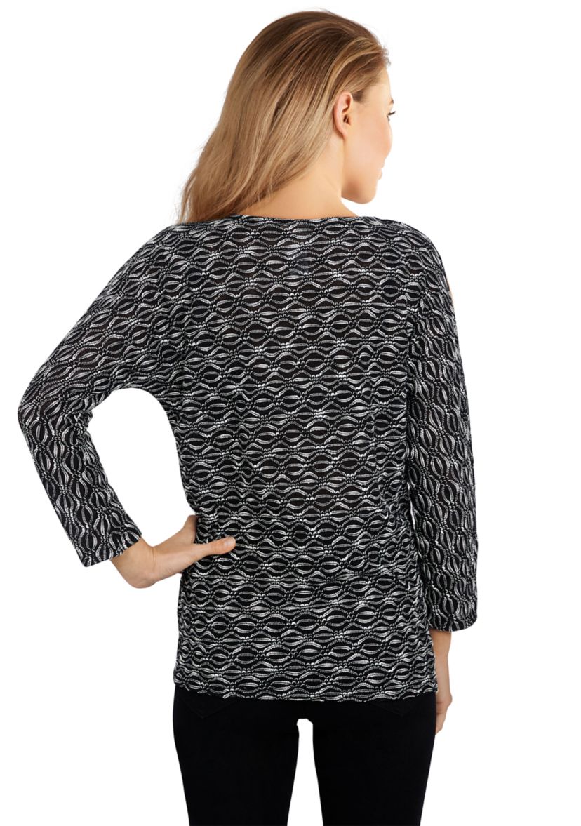Womens Tie Front Knit V-Neck Top