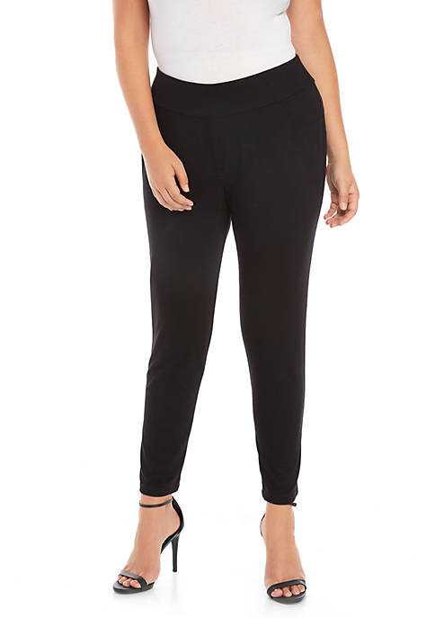 Ruby Rd Plus Size Pull On Knit Twill Ankle Pants | belk