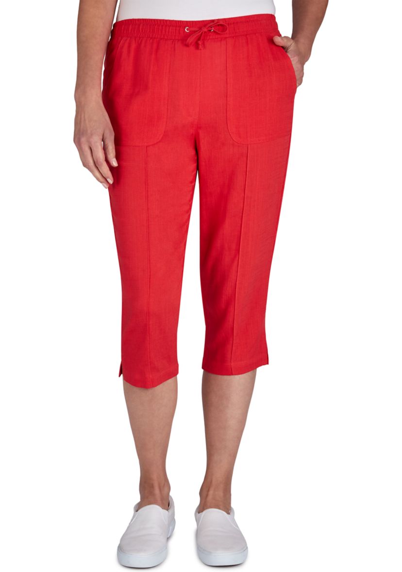 Petite Light Linen Capris