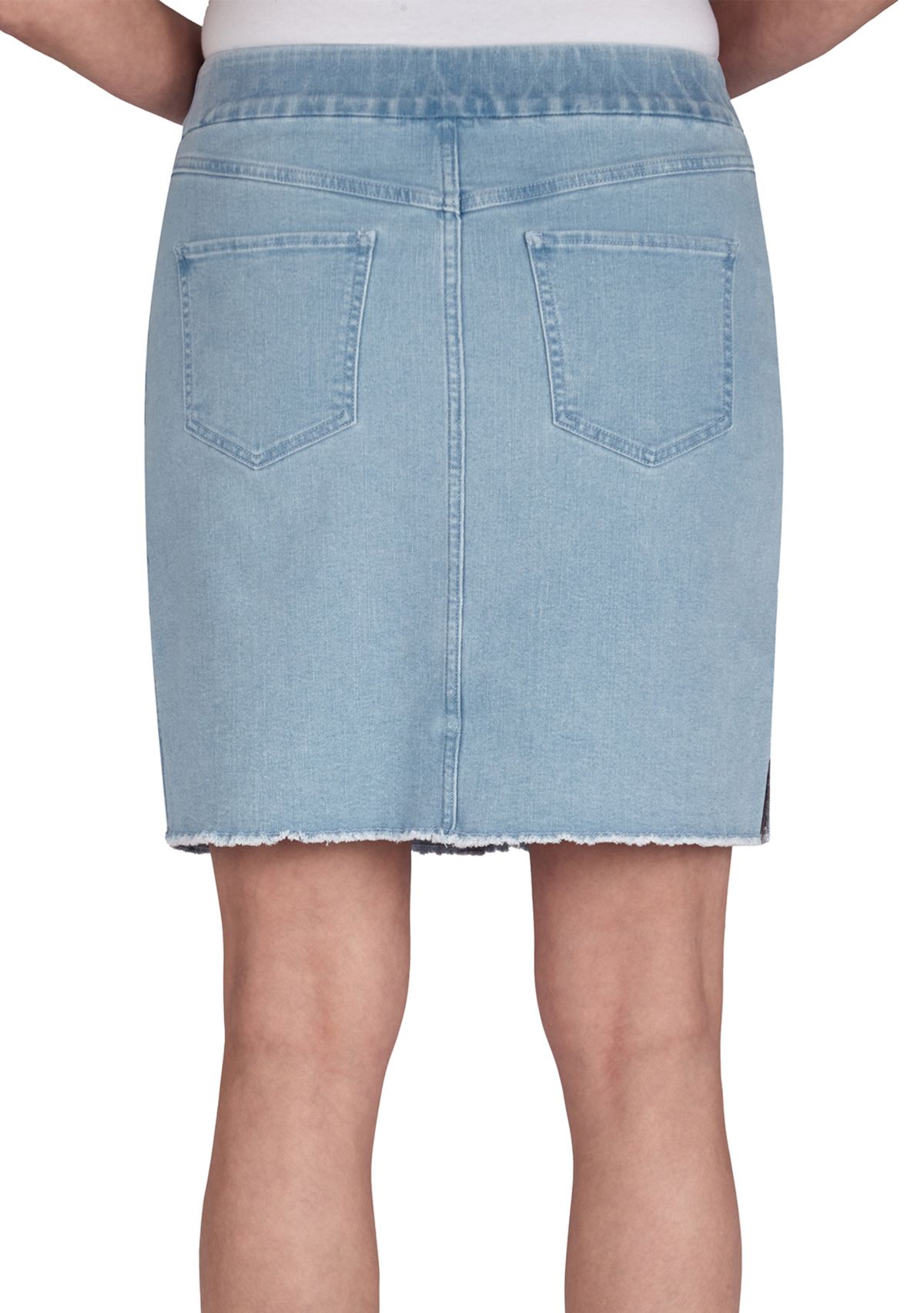 Plus Size Soft Pull-On Denim Skort